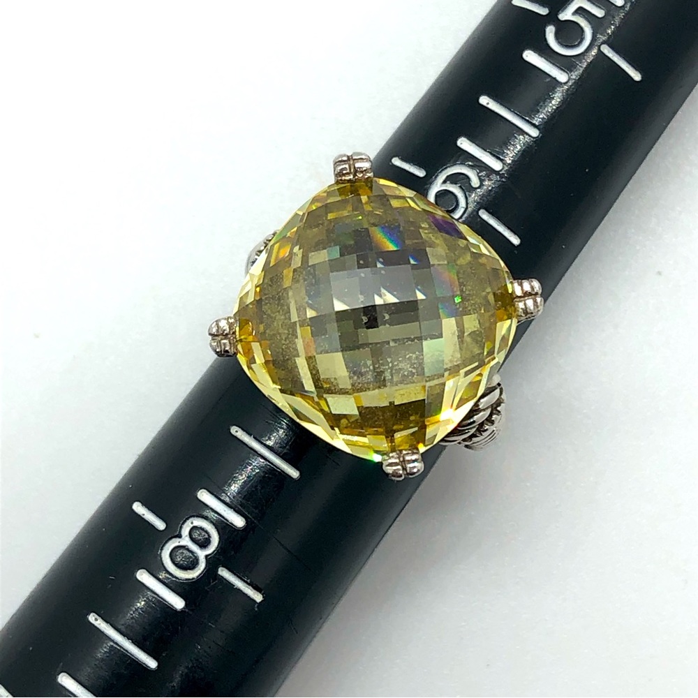 EYE-CATCHING JUDITH RIPKA YELLOW FACETED RING - Picture 6 of 9